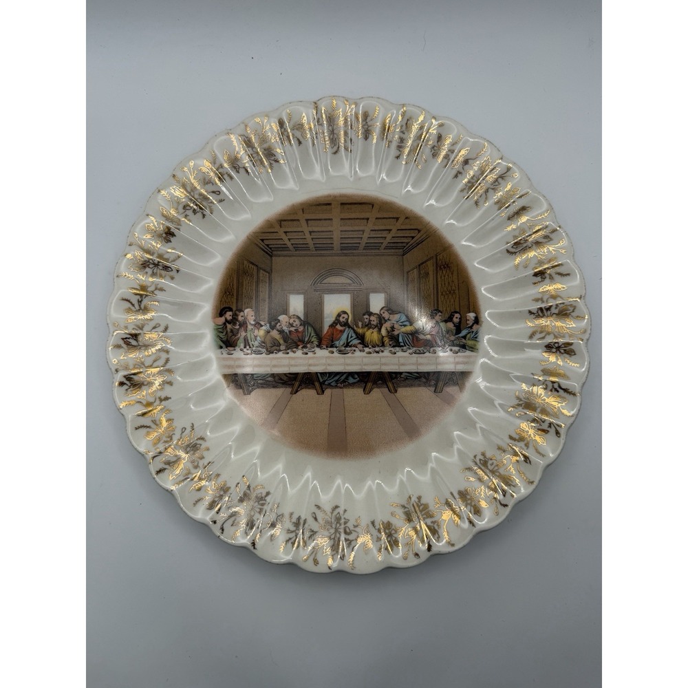 Sanders Mfg Co Lord's Supper First Edition Plate 9.5" Gold Trim Nashville TN